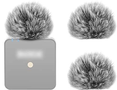 GEEKRIA for Creators - Parabrezza peloso compatibile con Rode Wireless GO, protezione antivento con microfono DeadCat, copertura lanugine per parabrezza, riduzione del rumore del vento (grigio