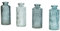 4er Set Vase Grün H14cm Grau Glas Blumenvase Tischdeko Frühling Blumendeko Glasvase Dekovase