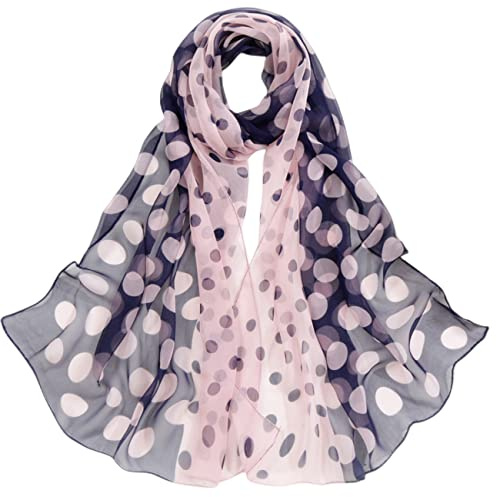 FAIRYGATE Chiffon Schal Seiden Tuch im Punkte Design Hochwertiger Schal für Damen Mädchen Halstuch weicher für Frühjahr Sommer Herbst Winter 20A48