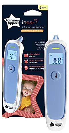 Tommee Tippee InEar Digital Thermometer, Suitable for 3m+, Essentials for Newborn Baby, 1 Second Instant Readings in Choice of ˚C or ˚F