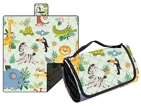 Hayisugal Couverture de pique-nique sans sable - Imperméable - Lavable - Couverture de pique-nique portable - Doux pour la plage, les pique-niques, la randonnée, les voyages, le zèbre - 150 x 200 cm