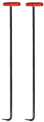 uxcell Manhole Cover Hook T Style Handle, 33 Inch, 2Pcs Pump Hook for Manhole Covers, Stone Slabs, Steel Pipes, Storm Drain Cover, Black
