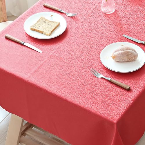 XQSSB Tischdecke Tischwäsche Anti Hot Durable Lotuseffekt Tischtücher mit Zarten Pastelltönen A Red 100 × 160cm