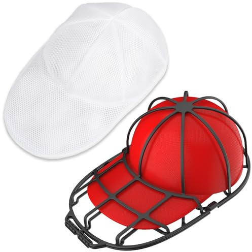 XQXA Cap Washer für Baseballmützen, gebogener Käfig-Reiniger, Shaper für Waschmaschine oder Geschirrspüler, Kunststoff, passend für Kinder und Erwachsene-Mesh Bag 1 Stück 2.0