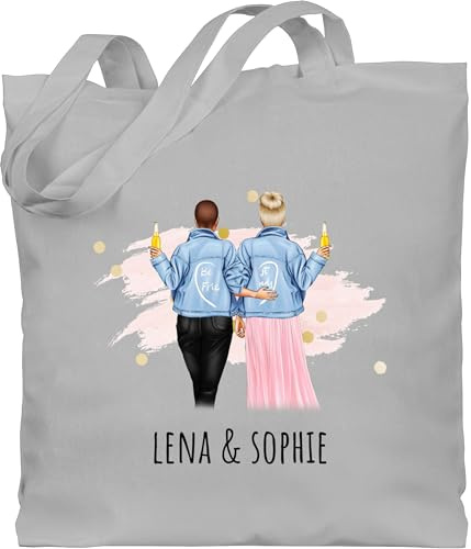 Geschenk mit Namen personalisiert by Shirtracer - Baumwolltasche - Freundin - Beste Freundinnen Geschenk Freundinnen Geschenkidee Für 2 Freundinnen Freundschaft