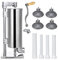 4L Poussoir à Saucisses, Machine à Saucisse, Remplissage de Saucisse en Acier Inoxydable avec 4 Tubes de Différentes Diamettres,Idéal pour Maison ou Restaurant (4L)