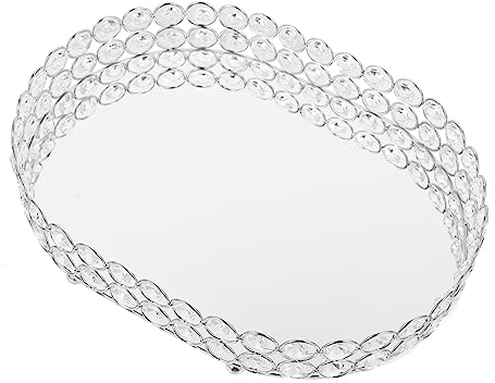 MAGICLULU 1pièce Plateau Transparent Pour Bijoux Organisateur De Maquillage Et Décoration De Coiffeuse Rangement Élégant Pour Chambre Et Salon