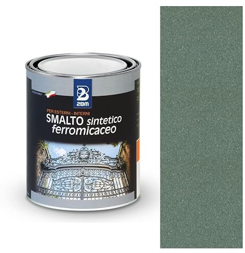 2BM Vernis synthétique ferromaceo à solvant gris plomb 120 avec pigments métalliques, idéal comme fond et finition pour surface rugueuse, protection extérieure en fer forgé | Format de 2,5 l