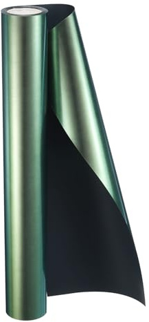 sourcing map HTV Heat Transfer Vinyl 11.8 x 5ft Roll PU Bright Golden Charm Green Iron on Vinyl for All Cutter Machine, Easy to Cut & Weed