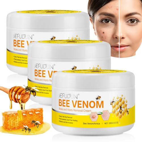 Bienengift Creme 100ml, Bienengiftsalbe Natürliche Bienengift Gegen Warzen Creme, Bee Venom Cream Bienengift Warzen und Etikettenentferner für Arm Taille Füße Bein Alle Hauttypen, 2PC