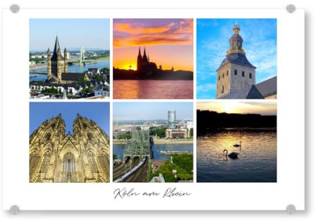 artboxONE Acrylglasbild 75x50 cm Städte Köln Collage Bild hinter Acrylglas - Bild köln Cathedral Collage