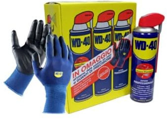 Promo Pack WD-40 Prodotto Multifunzione - Lubrificante Spray con Sistema Professionale Doppia Posizione - 500 ml, 6 Pezzi + Guanti