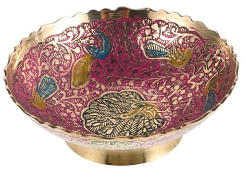 CONGARTENO Copper Decorative Bowl Fruit Decorative Tray Bowl Multipurpose Kitchen Offering Plate Buddhist Art
