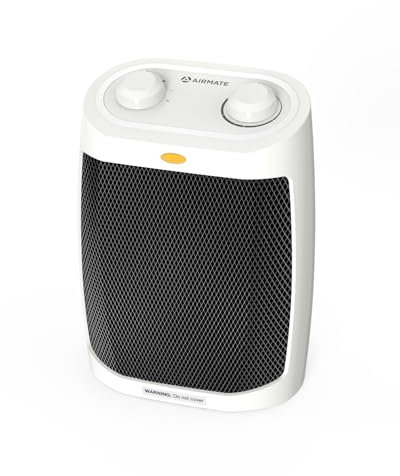 AIRMATE Heizlüfter Klein, Energiesparend mit Überhitzungsschutz, 2000W PTC Keramik Heizlüfter, 3 Modi, Leise für Räume, Schlafzimmer, Electric Heater (Weiß)