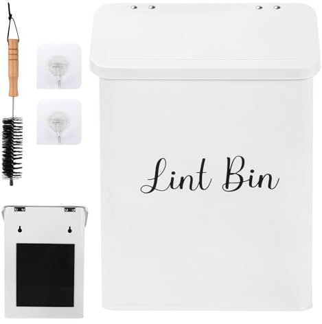 mumisuto Contenedor Magnético para Pelusa para Lavandería,Contenedor de Pelusa Magnético para Cuarto de Lavado con Cepillo de Pelusa para Secadora y Trampa de Pelusas,Organizador de Lavandería