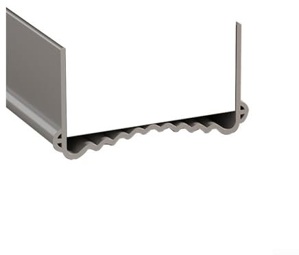 Bande d'étanchéité en PVC pour bas de porte - 100 cm - Réglable - Isolation acoustique - Pour espaces de 5,5 à 8 cm (gris)