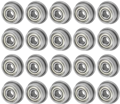 M METERXITY 20-Pcs Roulements À Billes À Flasque F623ZZ, 3 x 10 x 4mm Double Bouclier Métallique Acier Chromé (GCr15) Roulements À Flasque Pour Wheelbarrow/Printer/Fax Machines/Power Tools