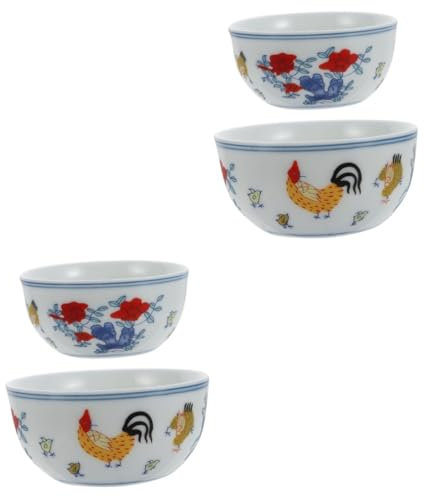 FUNNETOYU 4piezas Ceramics Tea Cups Hand-painted Kung Fu Cups Elegant Delicate Teacups for Home Use