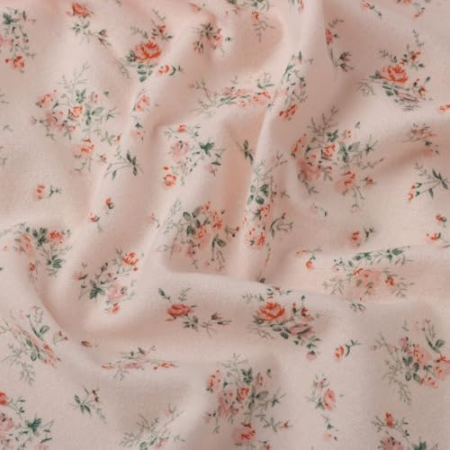 Vayliro Baumwollstoff 100cm x 150cm Baumwolle Stoff mit Blumenmuster Meterware Dekostoff Stoffe zum Nähen Bekleidungsstoffe Baumwolltuch Kleiderstoff für DIY Handwerk Kleidung,Rosa