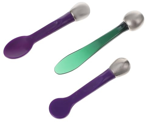 HAMPPLIES 3 piezas Herramientas de Maquillaje para Ojos y Rostro Cucharas de Masaje para Aplicar Crema y Aliviar Fatiga Ocular para y Reducción de Bolsas y Ojeras