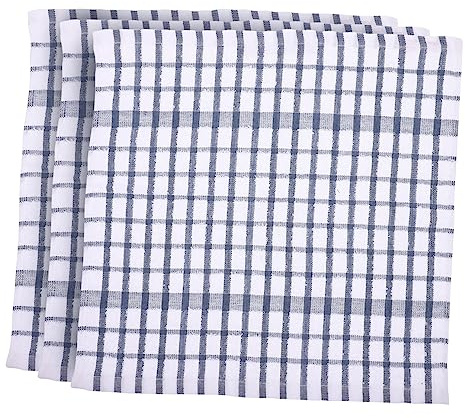 EPIGEIST 3Pcs Japanese Style Kitchen Dish Cloths Pure Cotton Waffle Weave Tea Towels Super Absorbent Oil-resistant Dishcloths for Washing Dishes Glassware and Household Cleaning Blue-green