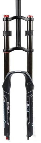 Fourche VTT Downhill de 26 26 27,5 29 Suspension tubulaire droite 130 mm Fourche avant à suspension pneumatique QR 9 mm Fourche à suspension à double contrôle des épaules pour vélos AM (noir, 26