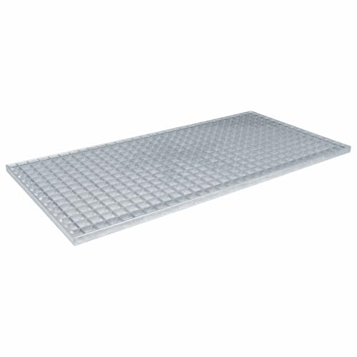 vidaXL Galler Silver 100 x 50 x 2 cm Varmförzinkad stål, Trädgård och terrass, slitstark metallgaller, smart gränd, inredning för staden, tuff avloppsplattform