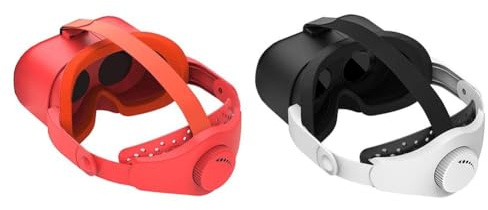 FUANA Cuffie VR per Nintendo Switch con obiettivo regolabile e cinghia, materiale ABS, dimensioni compatte 21,6 x 20,2 x 11,3 cm, cavo auricolare rosso/bianco