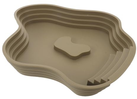 VALICLUD Bassine de Bain Tortue Grand Format, Bol d’Eau Profond pour Reptiles en Plastique, Bassin de Baignade Portable avec Rampe Antidérapante, pour Lézards, Geckos et Serpents,
