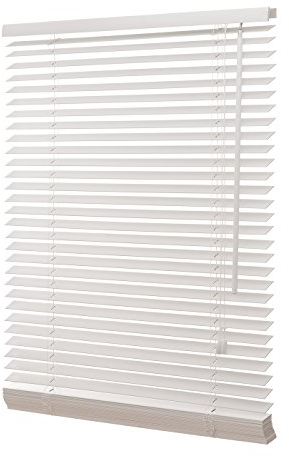 Ventanara® Holzjalousie 35mm Weiss Holz Jalousie Jalousette Echtholz 110 x 130 cm