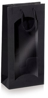10 x 2er Tragetasche, Weinverpackung, Flaschenverpackung - Focus Schwarz, 170 x 85 x 360 mm