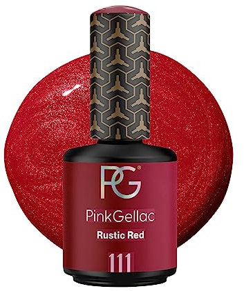 Pink Gellac UV Gel Nagellack - 111 Rustic Red 15 ml - Lang Anhaltend UV Nagellack Rot - Gel UV für 14 Tage Nägel in Salonqualität - Made in Holland
