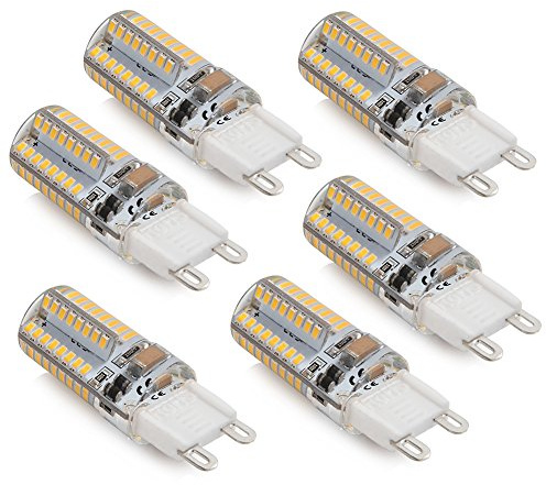LEDGLE G9 LED Light Bulbs 3W, 30W Halogen Equivalent, 3000K 250LM 64LEDS Warm White Light, Non-dimmable, Flicker Wide Beam Angle Light G9 Base for Home Lighting (6pcs)…