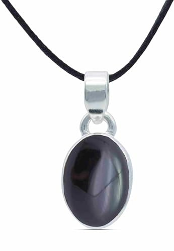 mantraroma Kettenanhänger 925 Silber SAMA oval mit Edelstein