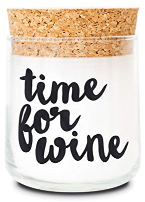 FEEL GOOD CANDLE - Scented candle in glass - candle with motif as a gift for women and for decoration (time for wine, mango - vanilla)