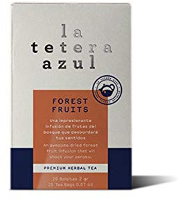 LA TETERA AZUL Infusión De Frutos Rojos Del Bosque. Escaramujo, Flores De Hibisco Y Bayas De Saúco. Infusión Antioxidante. Té Sorprende. 20 Bolsitas De 2 Gramos.