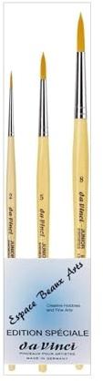 Da Vinci espace beaux arts Davinci GH303 Junior Synthetics Malerpinsel, rund Serie 303, Set 3 pcs, 2, 5, 8