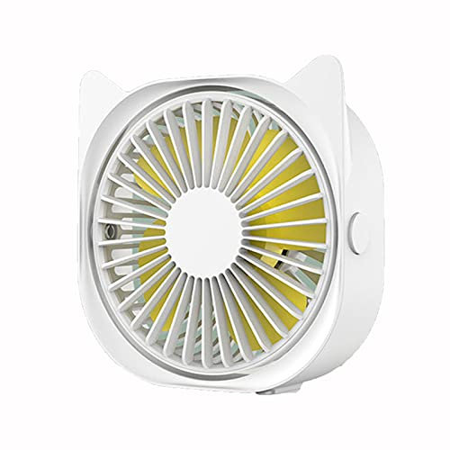 HIOD Mini Ventilateur USB Outils de Refroidissement D'été Mini Ventilateur de Bureau 360 Degrés d'angle Réglable Ventilateur Électrique Portable 3 Vitesse du Vent Réglable,White