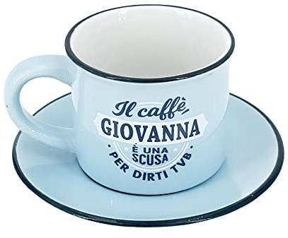CLEARCO TAZZINA DA CAFFE' PERSONALIZZATA CON PIATTINO- GIOVANNA