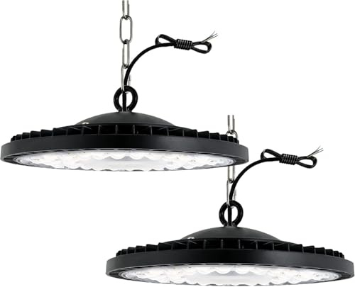 2packs-Jefedana 100W UFO Faretto LED Bianco Freddo 6500K LED UFO 10000LM Lampada Interni Industriale IP65 Impermeabile Proiettore Faretto LED per Industriale Officine