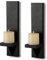 BSTKEY Set of 2 Wooden Wall Candle Sconces, Decorative Candle Holder Wall Mounted Pillar Candle Stand, Black Votive Candlestick Sconce