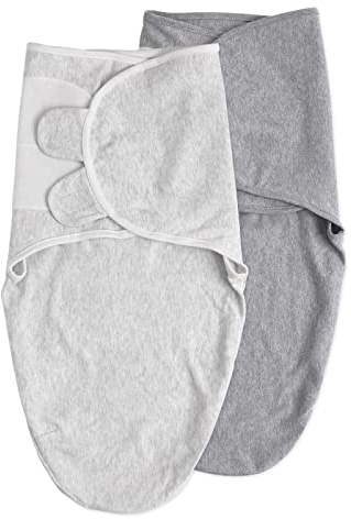 Soarwg Kids Pucksack Baby 0–3 Monate Baby Schlafsäcke für Neugeborenen Kleinkinder Swaddle Decke Pucktuch Babyschlafsack Wickeltuch für Säuglinge 100% Bio-Baumwolle Unisex 2er Pack (Grau), (SD2003)