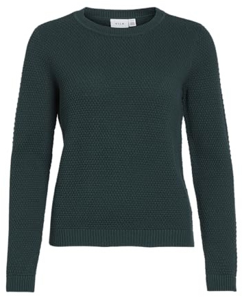Vila Vidalo O-Neck L/S Knit Top-Noos Jersey de Punto, Pino Ponderosa, M para Mujer