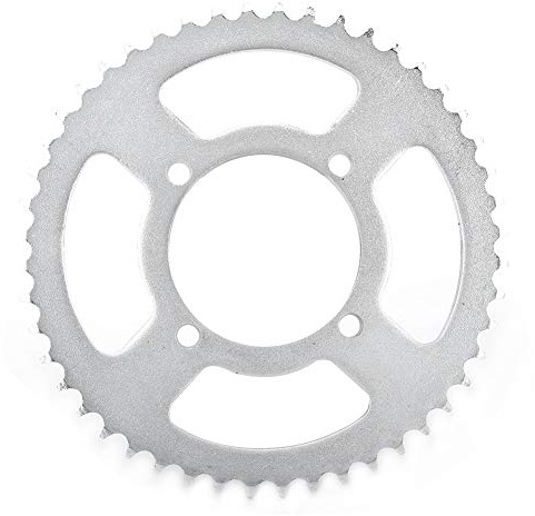Tissting 48 Zähnen Kettenrad Hinterrad 76mm ID 428 Ketten 4 Löcher Silber Stahl Motorrad Ritzel Zahnkette für 50cc-125cc Go Kart, ATV, Trike Motorrad, Dirt Pit Bike