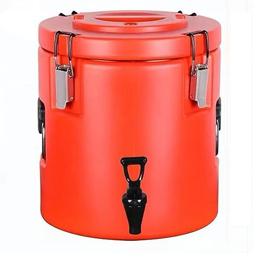 Isolierter Thermobecher mit Wasserhahn, isolierter Getränkespender aus Edelstahl 304, isolierter thermischer Heiß- und Kaltgetränkespender für Kaffee, Tee, Wasser, Milch, Saft,Rot,20L