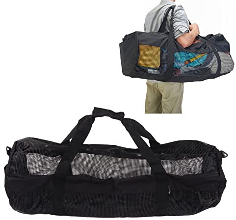 Topyond Extra Große Netztasche Tragen Sie Ihre Schnorchelausrüstung Problemlos Faltbare übergroße Tauchnetztasche, Atmungsaktivem Netz Und Griff Für Tauchen, Schnorcheln, Schwimmen Und Camping