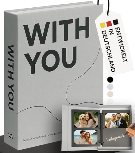 Velara Album fotografico da personalizzare con 120 angoli per foto e 60 pagine nere, album fotografico con lino, libro dei ricordi, album fotografici, libro degli ospiti, libro degli ospiti, libro per