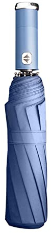 Paraguas de luz LED, paraguas plegable con linterna LED, paraguas invertido a prueba de viento, paraguas de 10 costillas a prueba de viento con mango de linterna ajustable, paraguas de viaje compacto,