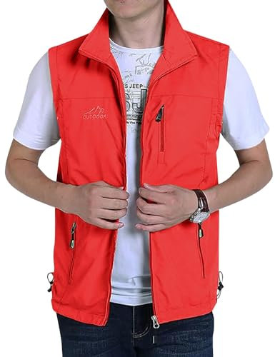 Anglerweste Herren Outdoor Leichte Sommerweste Mit Vielen Taschen Jagdweste Arbeitsweste Softshellwesten Jacke Reporterwesten Schnelltrocknend Atmungsaktive Vest Camping Fotografie Weste