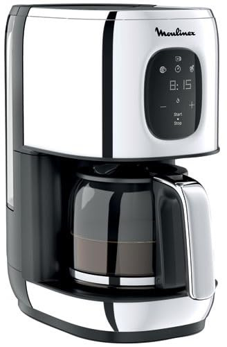 Moulinex Majestuo Filterkaffeemaschine, programmierbar, 15 Tassen, einfach zu bedienen, 1000 W, Edelstahl/Schwarz, FG883D10
